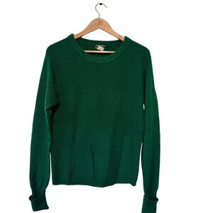 J.Crew 100% Cashmere Crew Neck Sweater Green Women's Size M